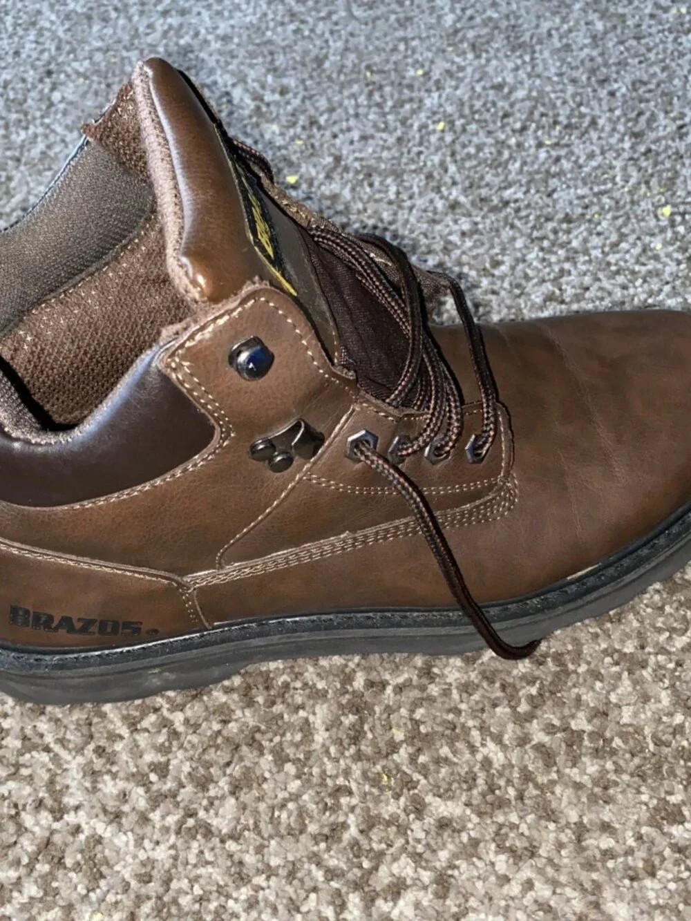 Brazos Work Force - Men's Chestnut Brown Work Boots - Size 13D - Slip & Oil Resi